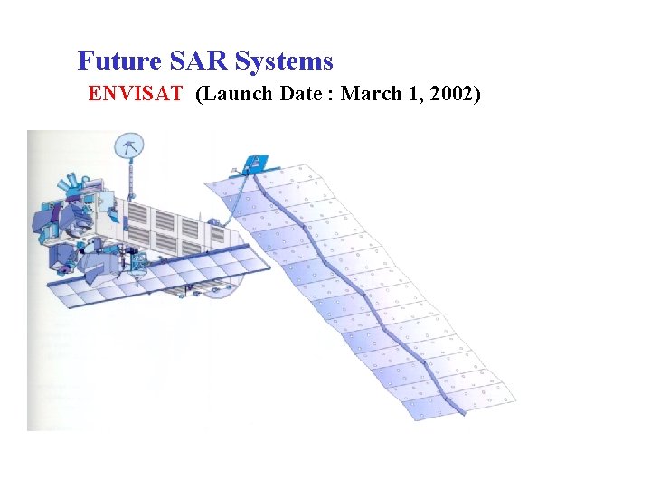 Future SAR Systems ENVISAT (Launch Date : March 1, 2002) 