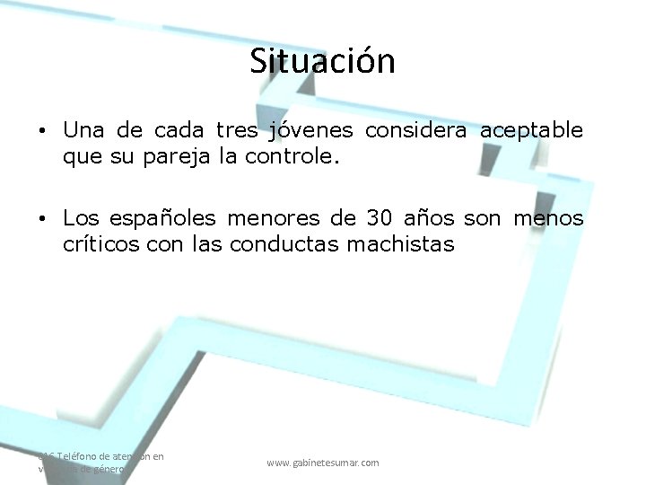 Situación • Una de cada tres jóvenes considera aceptable que su pareja la controle.