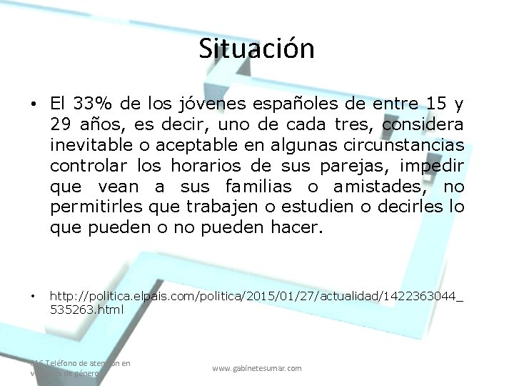 Situación • El 33% de los jóvenes españoles de entre 15 y 29 años,