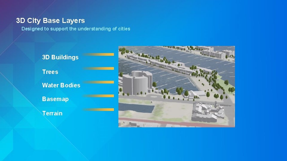 3 D City Base Layers Designed to support the understanding of cities 3 D