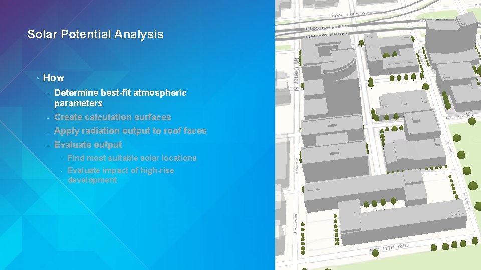 Solar Potential Analysis • How - Determine best-fit atmospheric parameters - Create calculation surfaces