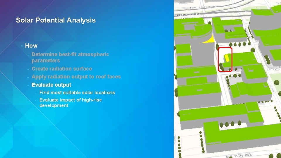 Solar Potential Analysis • How - Determine best-fit atmospheric parameters - Create radiation surface