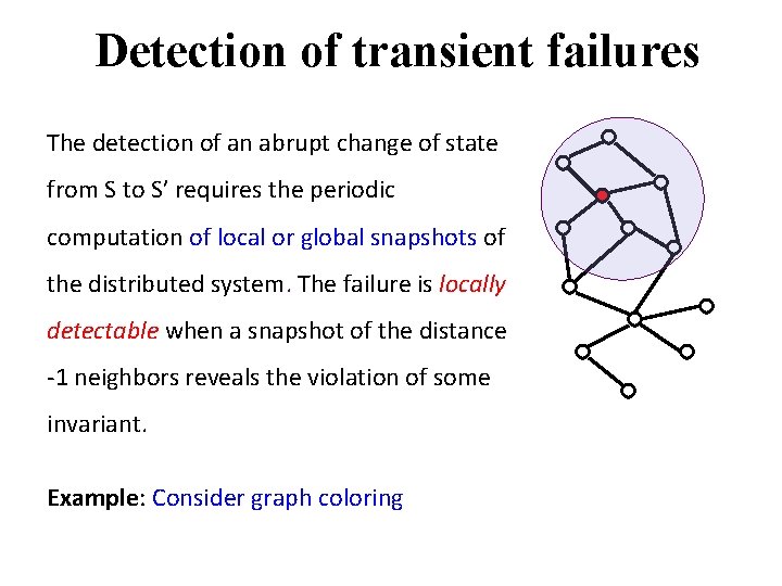 Detection of transient failures The detection of an abrupt change of state from S