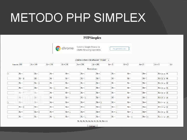 METODO PHP SIMPLEX 