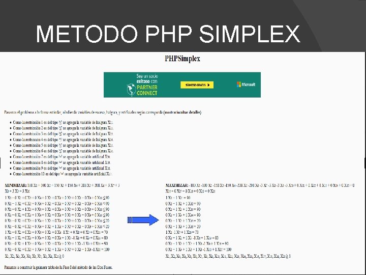 METODO PHP SIMPLEX 