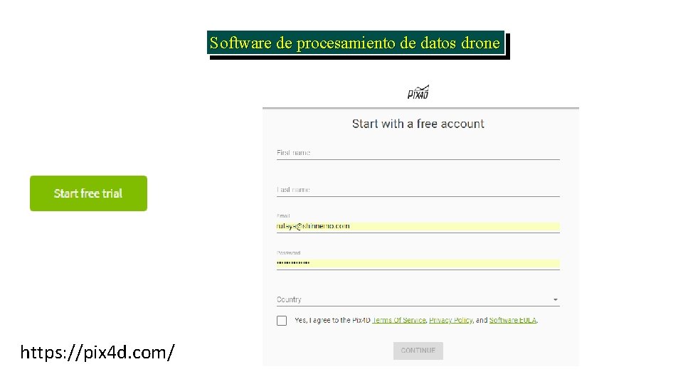 Software de procesamiento de datos drone https: //pix 4 d. com/ 