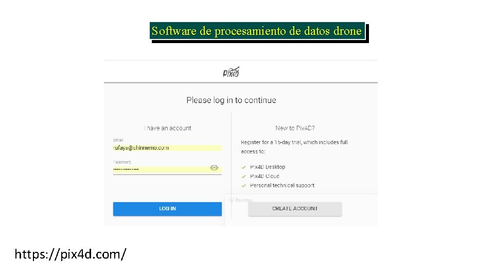 Software de procesamiento de datos drone https: //pix 4 d. com/ 