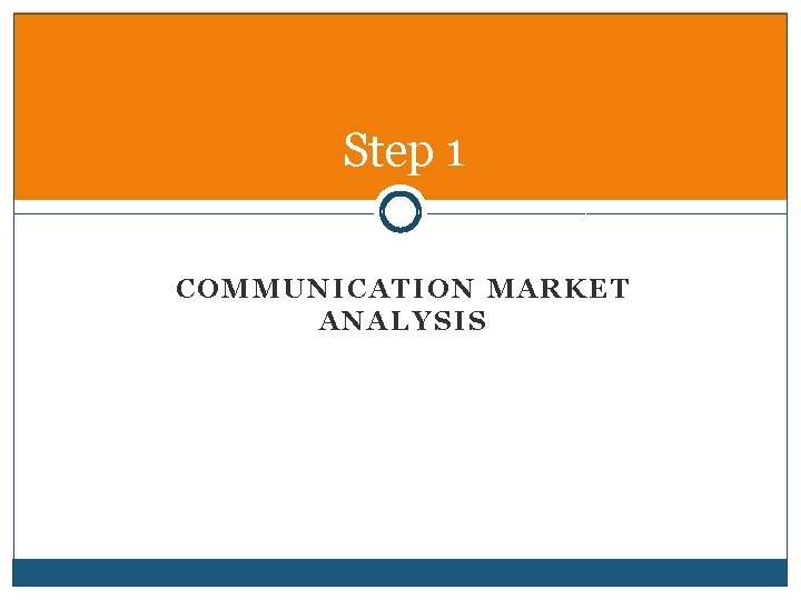 Step 1 COMMUNICATION MARKET ANALYSIS 