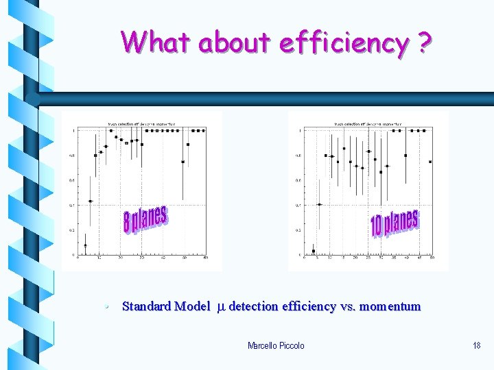 What about efficiency ? • Standard Model m detection efficiency vs. momentum Marcello Piccolo