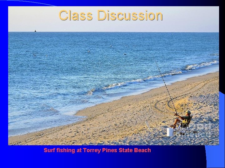 Class Discussion Surf fishing at Torrey Pines State Beach 
