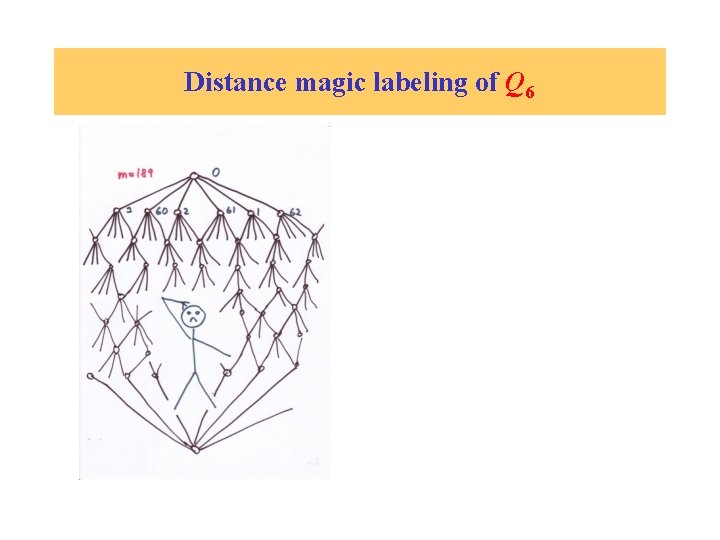 Distance magic labeling of Q 6 