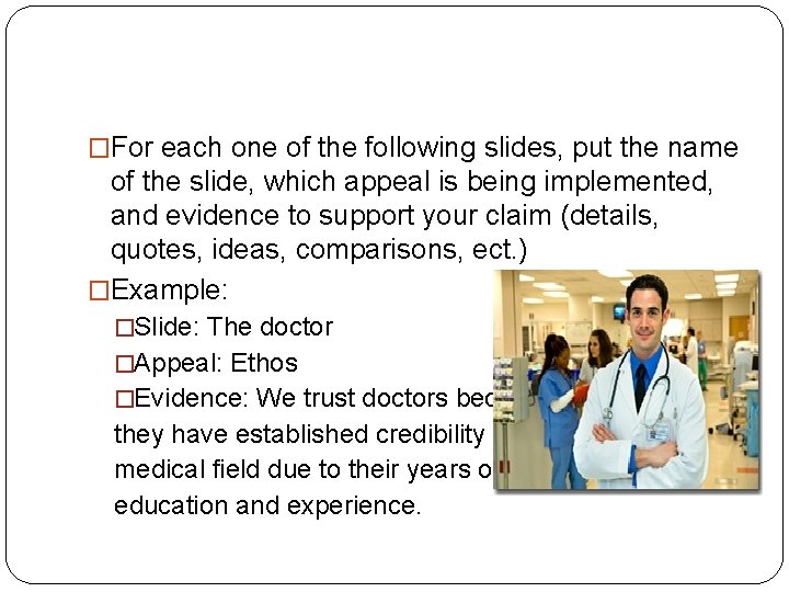 �For each one of the following slides, put the name of the slide, which