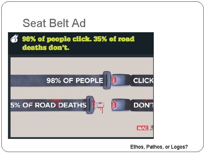 Seat Belt Ad Ethos, Pathos, or Logos? 
