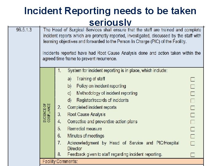 Incident Reporting needs to be taken seriously 