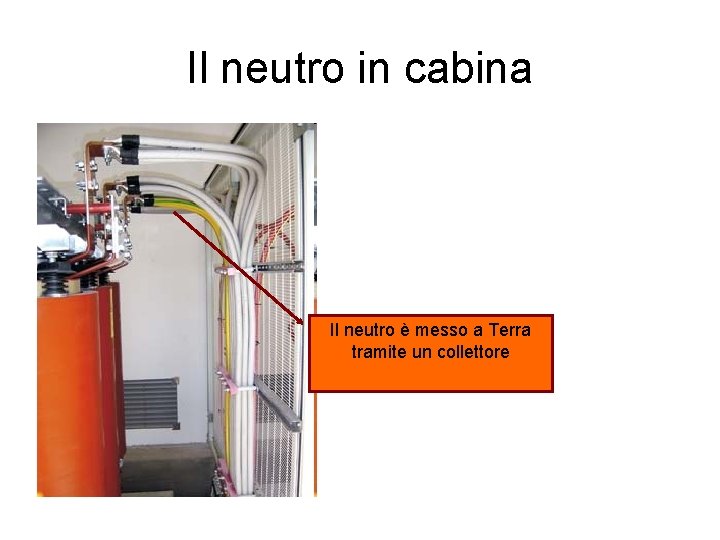 Il neutro in cabina Il neutro è messo a Terra tramite un collettore 