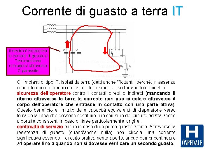 Corrente di guasto a terra IT Il neutro è isolato ma le correnti di