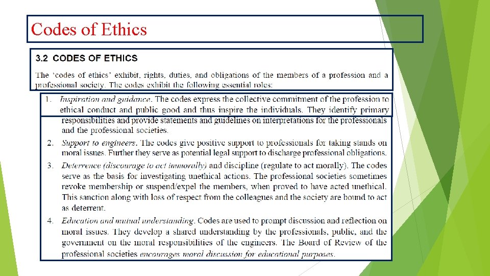 Codes of Ethics 
