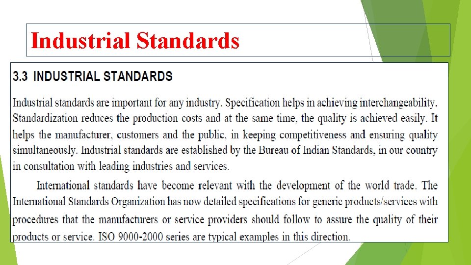 Industrial Standards 