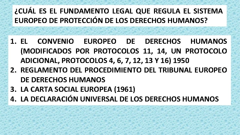 ¿CUÁL ES EL FUNDAMENTO LEGAL QUE REGULA EL SISTEMA EUROPEO DE PROTECCIÓN DE LOS ¿CUÁL ES EL FUNDAMENTO LEGAL QUE REGULA EL SISTEMA EUROPEO DE PROTECCIÓN DE LOS