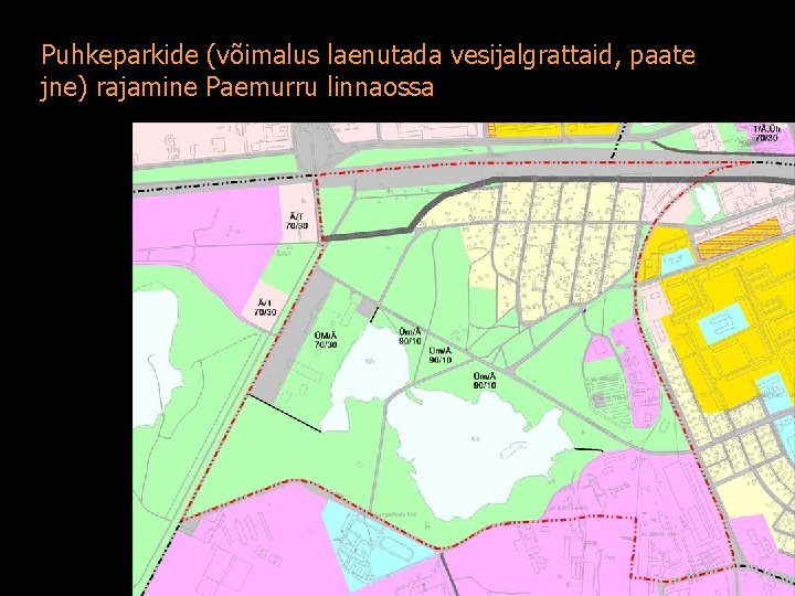 Puhkeparkide (võimalus laenutada vesijalgrattaid, paate jne) rajamine Paemurru linnaossa 