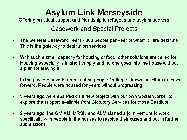 Asylum Link Merseyside - Offering practical support and friendship to refugees and asylum seekers