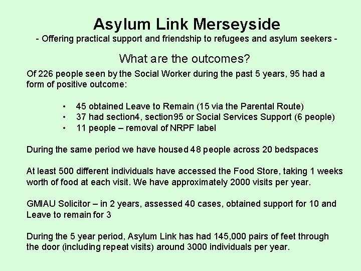 Asylum Link Merseyside - Offering practical support and friendship to refugees and asylum seekers