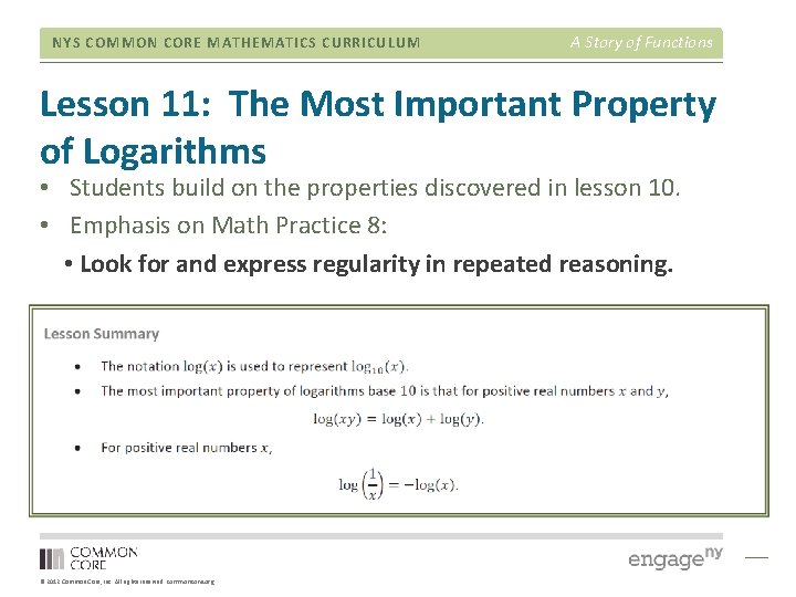 NYS COMMON CORE MATHEMATICS CURRICULUM A Story of Functions Lesson 11: The Most Important