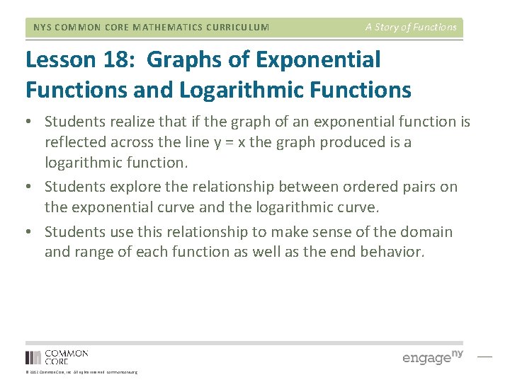 NYS COMMON CORE MATHEMATICS CURRICULUM A Story of Functions Lesson 18: Graphs of Exponential