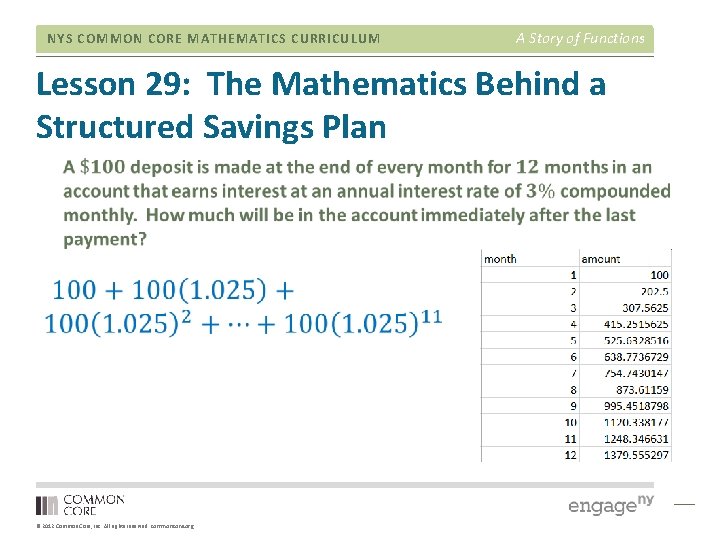 NYS COMMON CORE MATHEMATICS CURRICULUM A Story of Functions Lesson 29: The Mathematics Behind