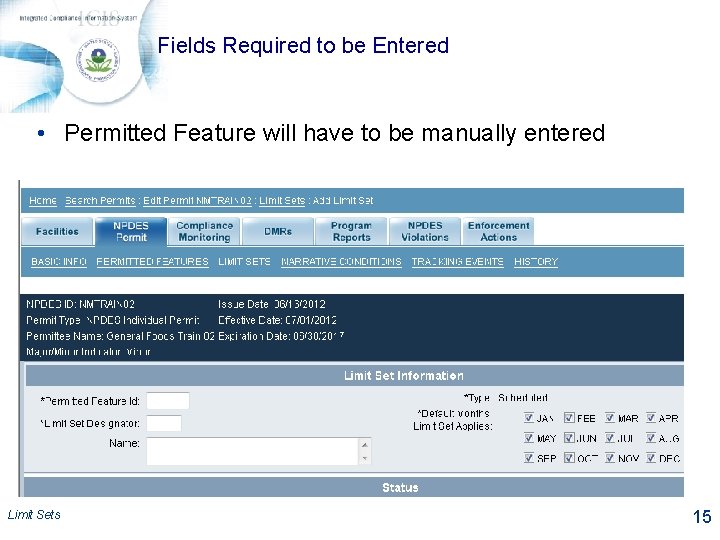 Fields Required to be Entered • Permitted Feature will have to be manually entered