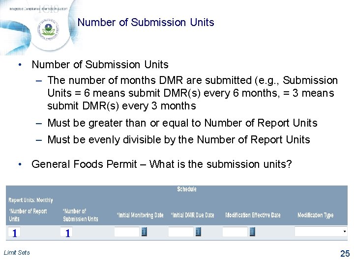 Number of Submission Units • Number of Submission Units – The number of months