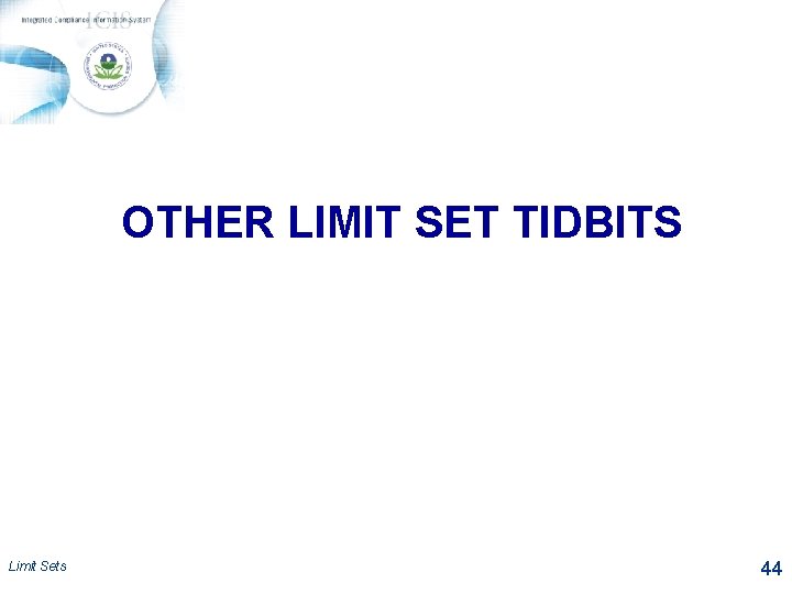 OTHER LIMIT SET TIDBITS Limit Sets 44 