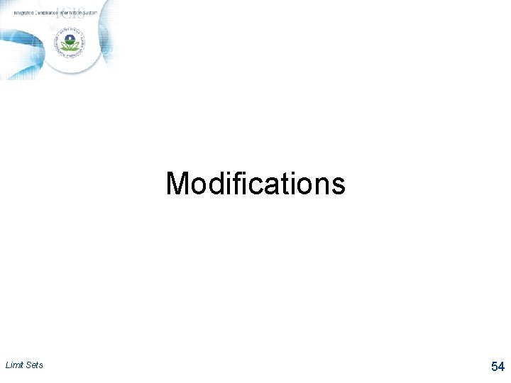 Modifications Limit Sets 54 