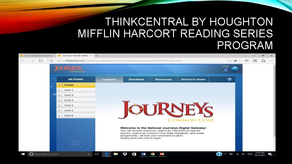 THINKCENTRAL BY HOUGHTON MIFFLIN HARCORT READING SERIES PROGRAM 