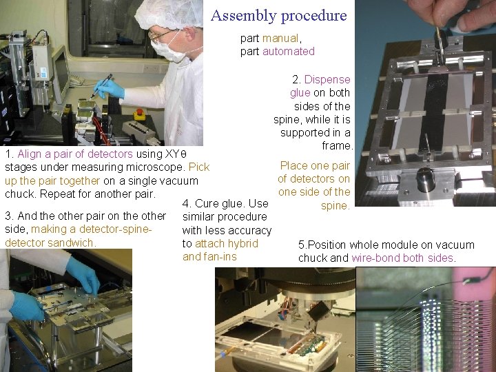 Assembly procedure part manual, part automated 2. Dispense glue on both sides of the