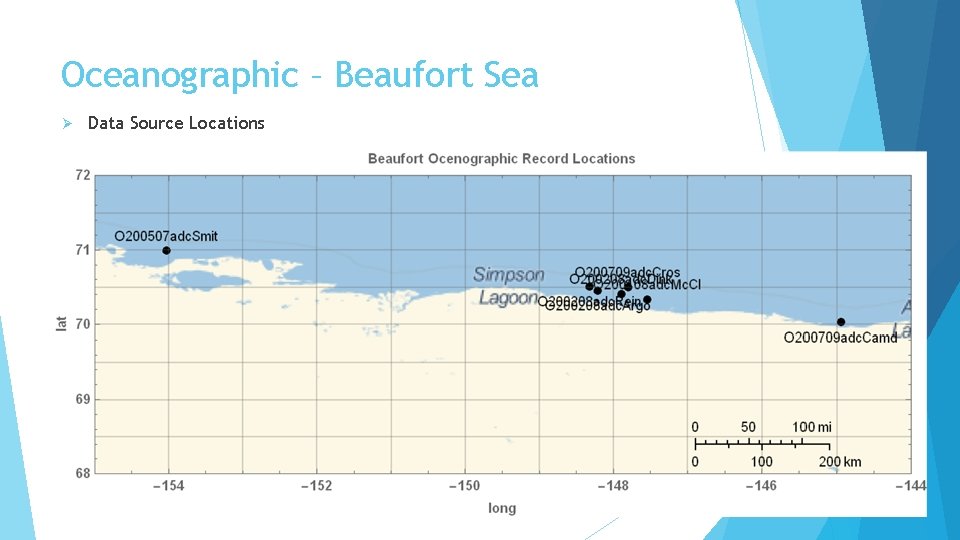 Oceanographic – Beaufort Sea Ø Data Source Locations 