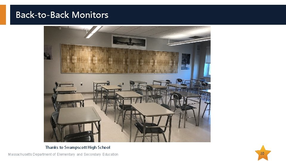 Back-to-Back Monitors Thanks to Swampscott High School Massachusetts Department of Elementary and Secondary Education Back-to-Back Monitors Thanks to Swampscott High School Massachusetts Department of Elementary and Secondary Education
