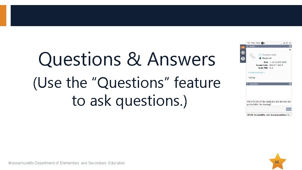 Questions & Answers (Use the “Questions” feature to ask questions. ) Massachusetts Department of Questions & Answers (Use the “Questions” feature to ask questions. ) Massachusetts Department of