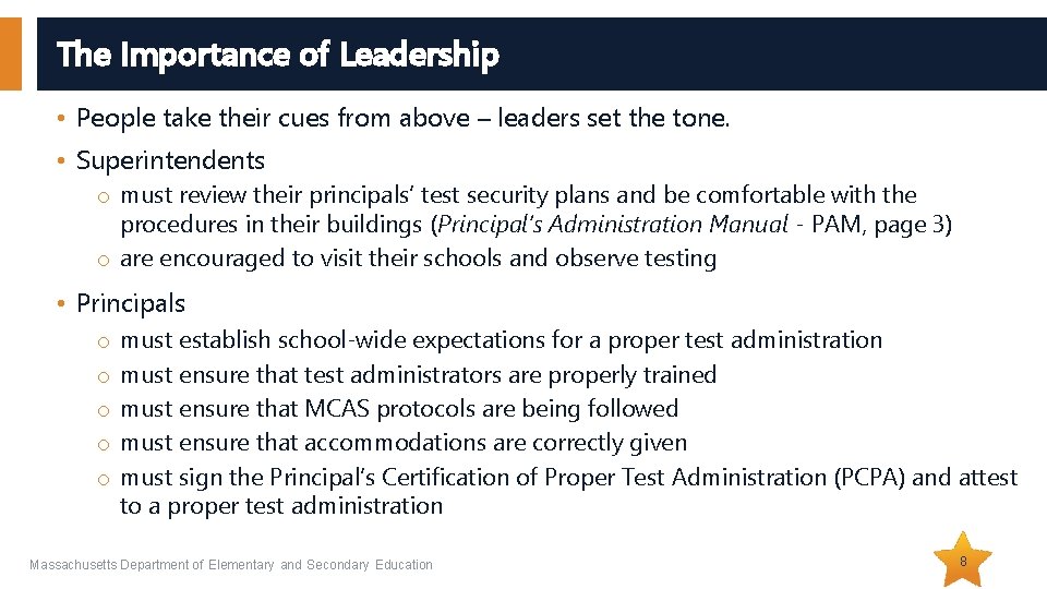 The Importance of Leadership • People take their cues from above – leaders set The Importance of Leadership • People take their cues from above – leaders set