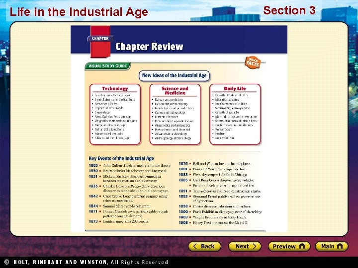 Life in the Industrial Age Section 3 Life in the Industrial Age Section 3