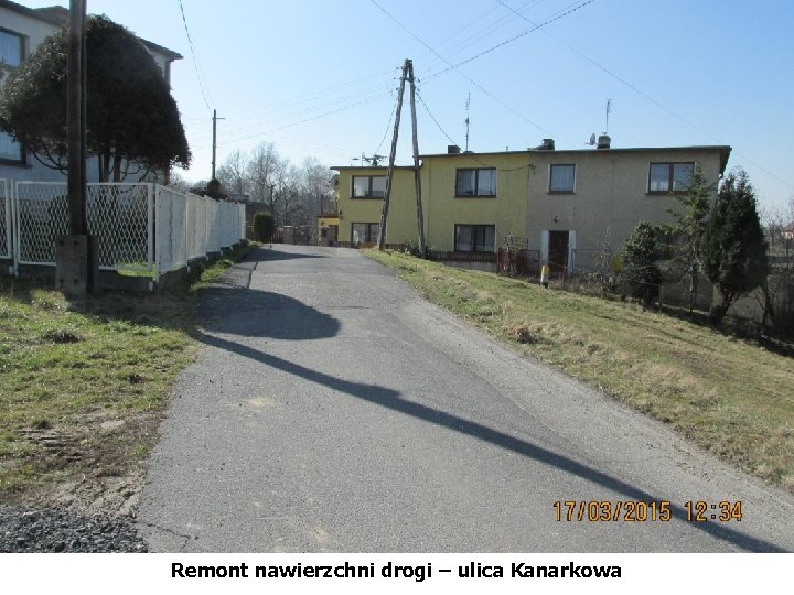 Remont nawierzchni drogi – ulica Kanarkowa 