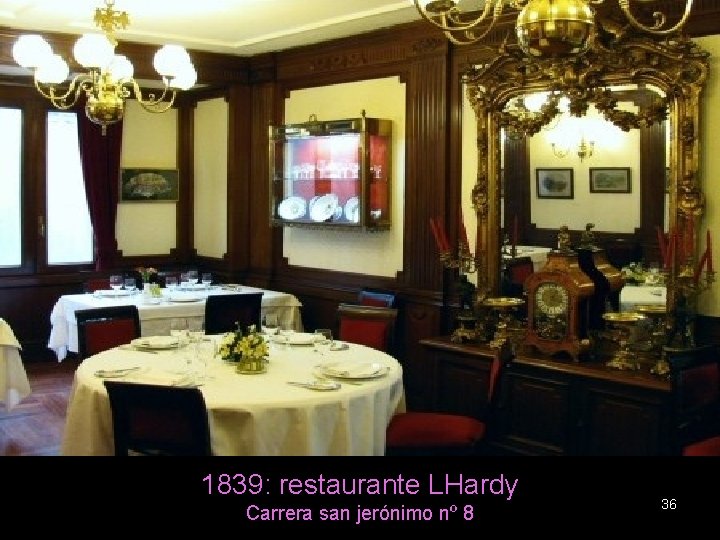 1839: restaurante LHardy Carrera san jerónimo nº 8 36 