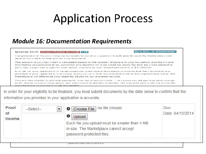 Application Process Module 16: Documentation Requirements 