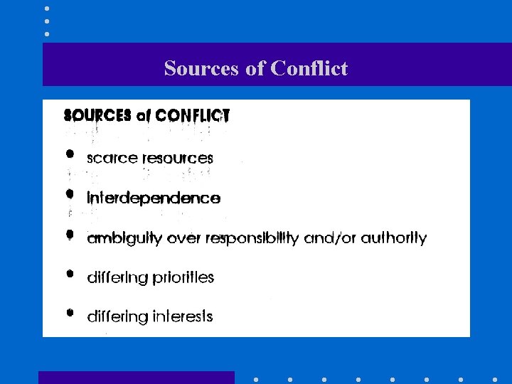 Sources of Conflict 