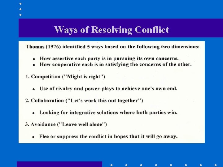 Ways of Resolving Conflict 