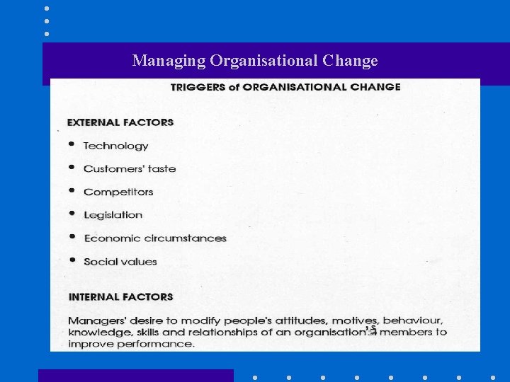 Managing Organisational Change 