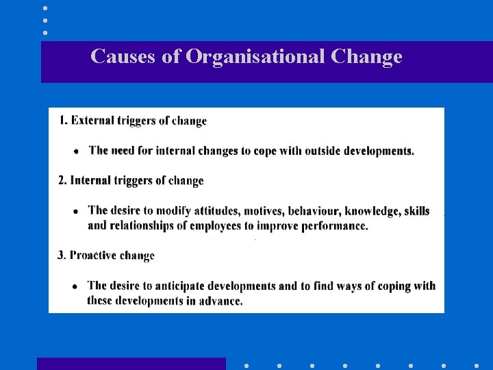 Causes of Organisational Change 