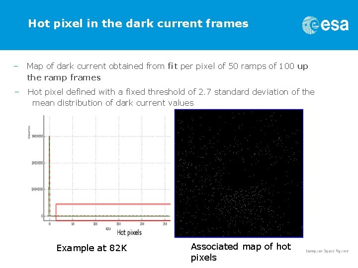 Hot pixel in the dark current frames – Map of dark current obtained from Hot pixel in the dark current frames – Map of dark current obtained from