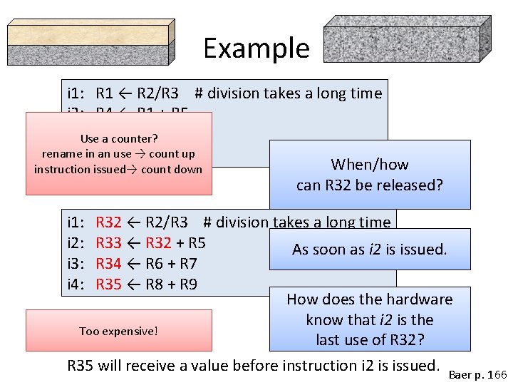 Example i 1: R 1 ← R 2/R 3 # division takes a long