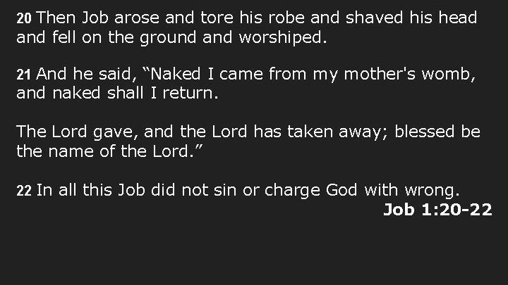 20 Then Job arose and tore his robe and shaved his head and fell